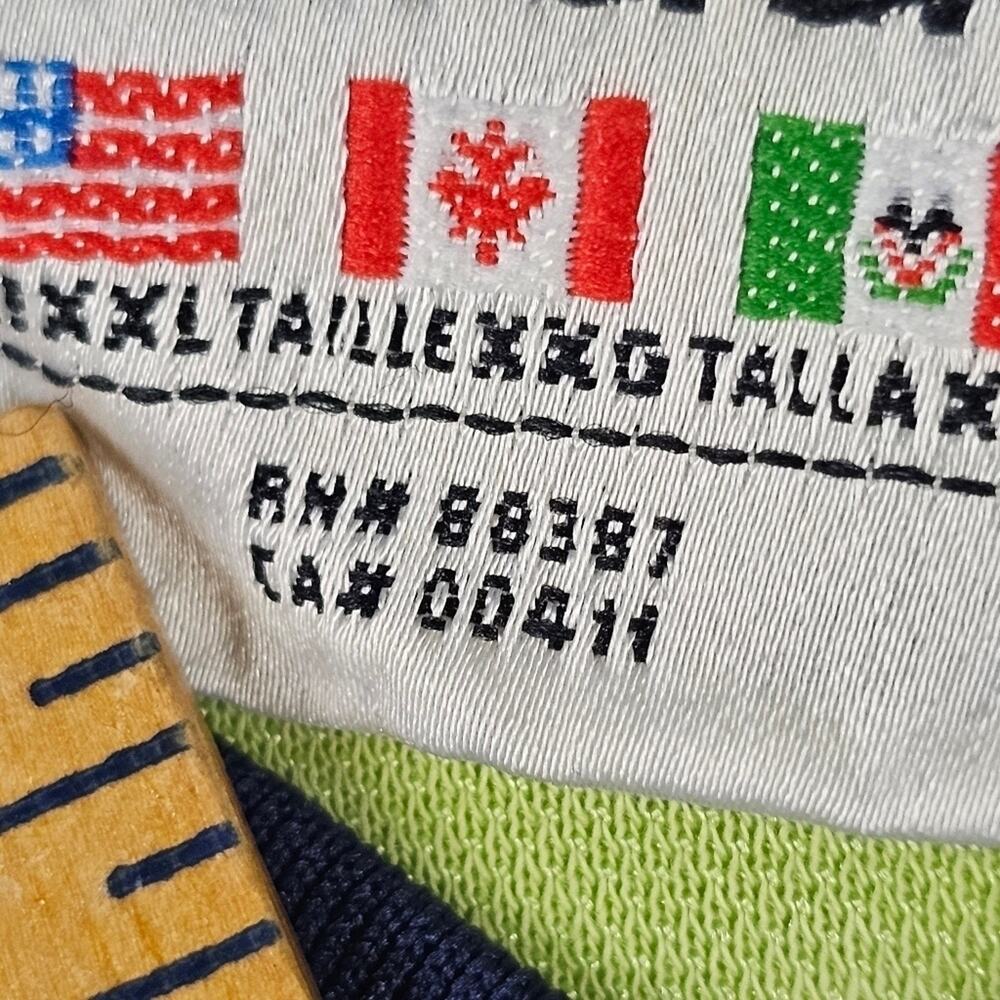 Vintage Adidas XXL Jersey Lime Green - tiny snags see pics Soccer Retro Futbol - Picture 6 of 11